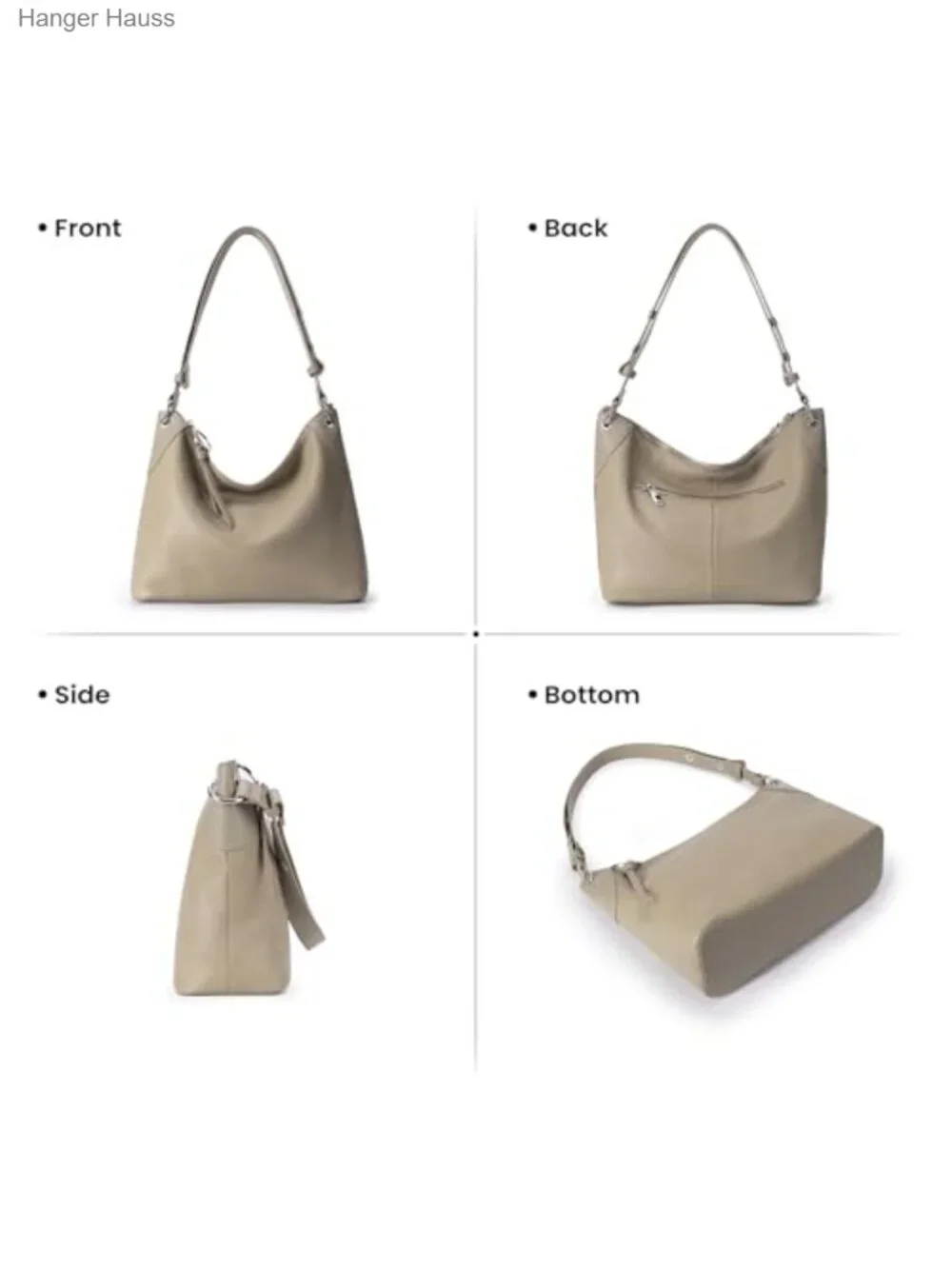 Genuine Leather Hobo Bag Crossbody Purse for Women Soft Adjustable Strap
